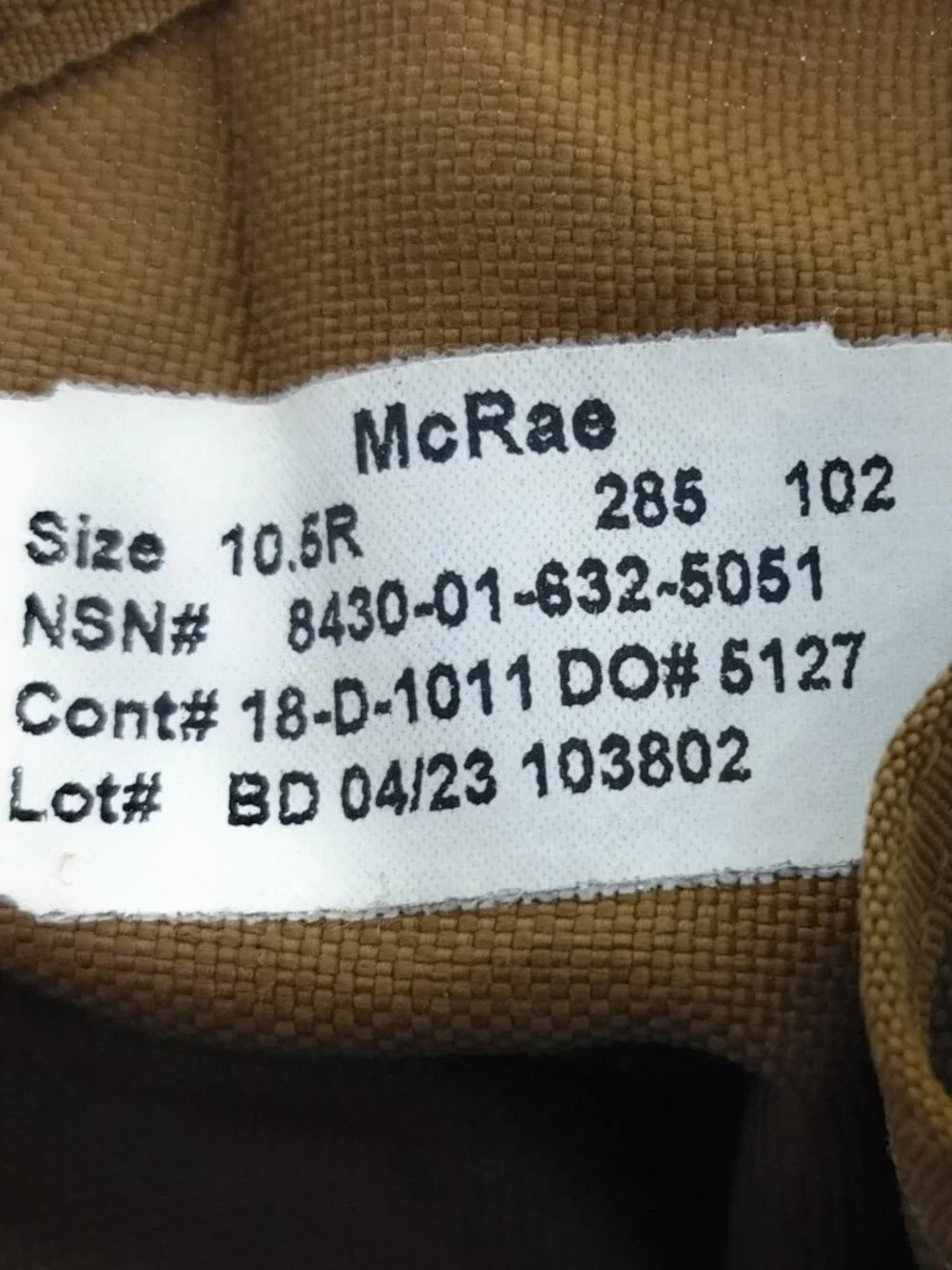 Mcrae authentic military